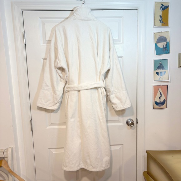 Club Room White 100% Cotton Terry Cloth Spa Robe One Size Heavyweight - Picture 3 of 8